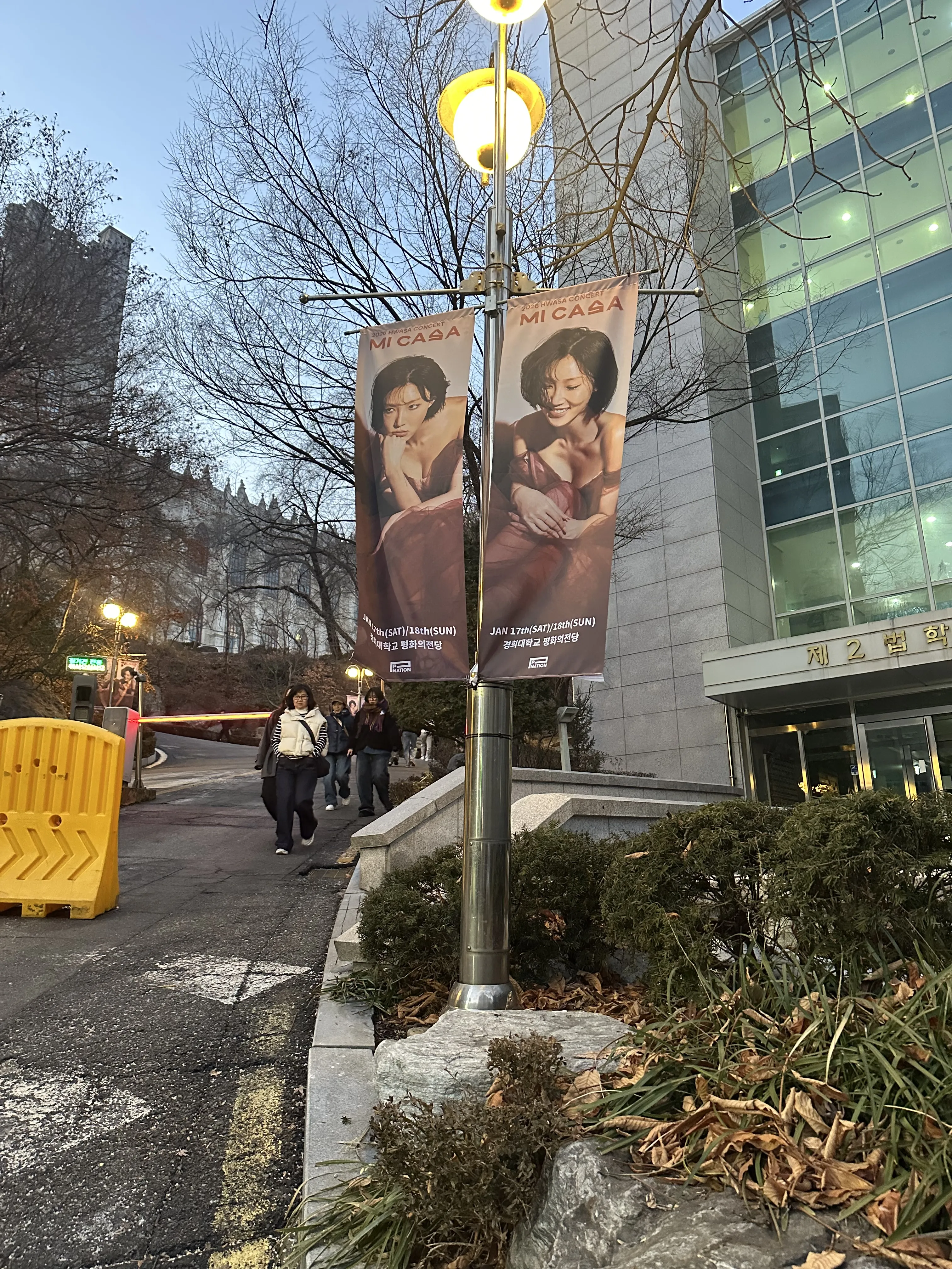 演唱會場附近小山坡上的旗幟